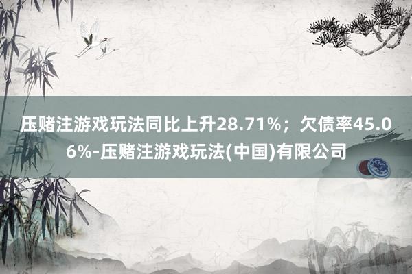 压赌注游戏玩法同比上升28.71%；欠债率45.06%-压赌注游戏玩法(中国)有限公司