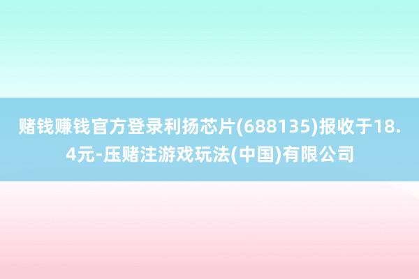 赌钱赚钱官方登录利扬芯片(688135)报收于18.4元-压赌注游戏玩法(中国)有限公司