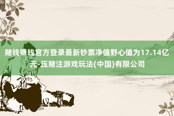 赌钱赚钱官方登录最新钞票净值野心值为17.14亿元-压赌注游戏玩法(中国)有限公司