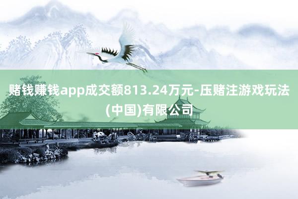 赌钱赚钱app成交额813.24万元-压赌注游戏玩法(中国)有限公司