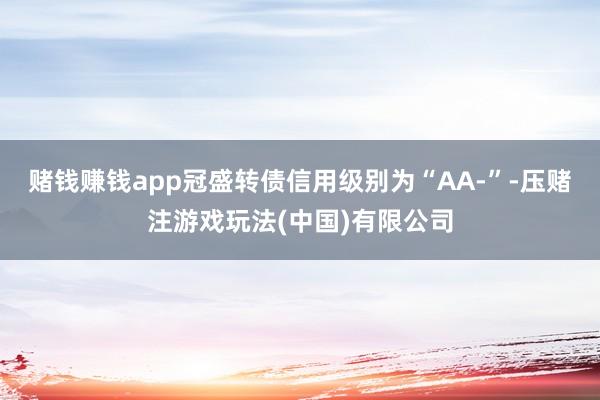 赌钱赚钱app冠盛转债信用级别为“AA-”-压赌注游戏玩法(中国)有限公司