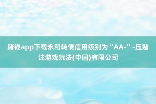 赌钱app下载永和转债信用级别为“AA-”-压赌注游戏玩法(中国)有限公司