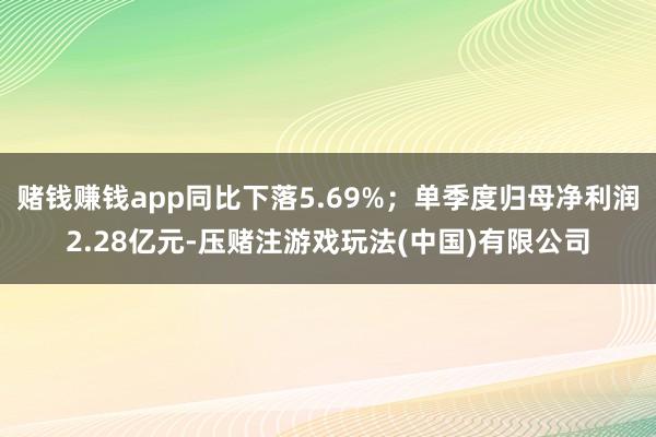 赌钱赚钱app同比下落5.69%；单季度归母净利润2.28亿元-压赌注游戏玩法(中国)有限公司